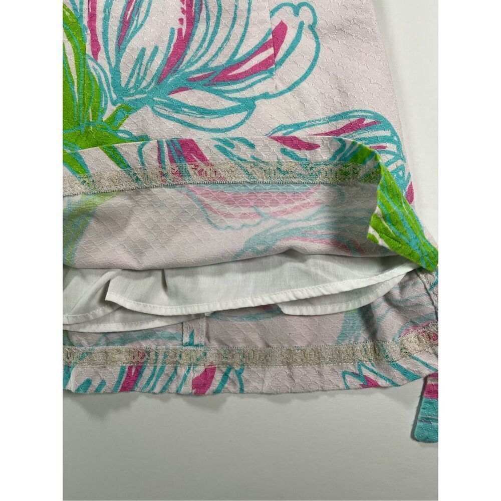 Lilly Pulitzer Girls Floral Pink White Green Sleeveless Party Dress Size 8 EUC - Picture 4 of 9